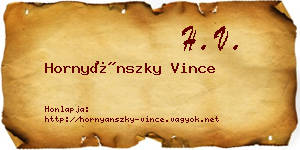 Hornyánszky Vince névjegykártya